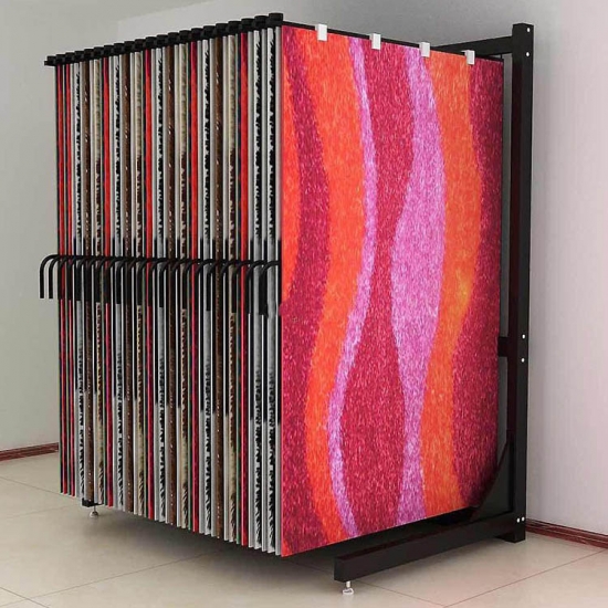 Metal rug rack carpet sample display stand